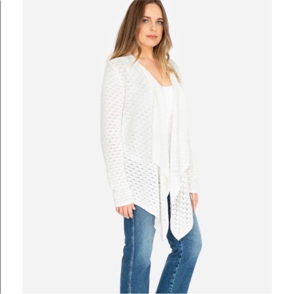 Johnny Was Selah Draped Cardigan White 100% Cotton Sz S - Picture 13 of 13